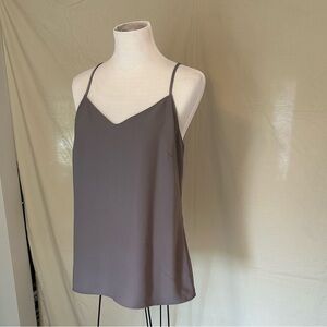 Banana Republic Gray Sleeveless Blouse medium racerback slide-on minimalist
